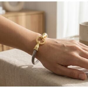 Stainless Steel Silver Gold Hook Bamgle Bracelet New